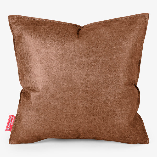 Coussin 47 x 47cm - Cuir Vintage Camel 01