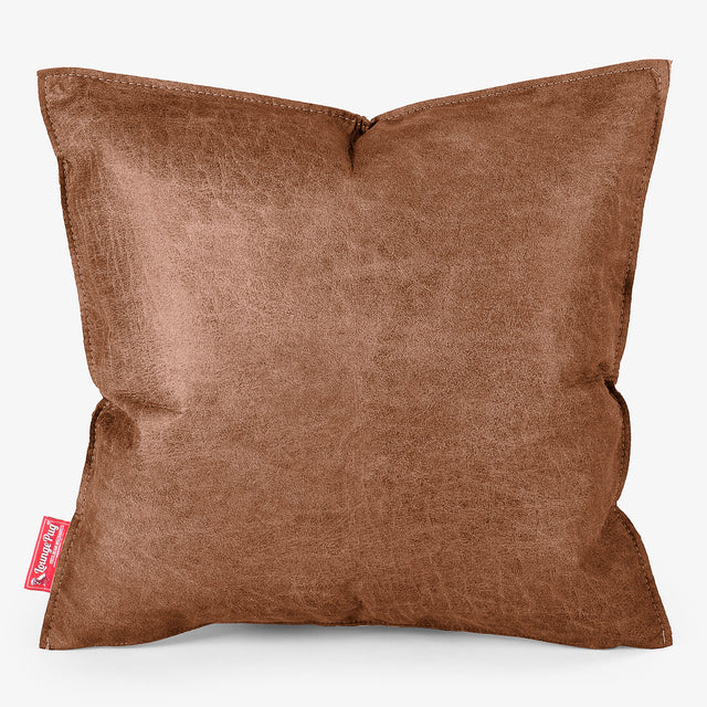 Coussin 47 x 47cm - Cuir Vintage Camel 01
