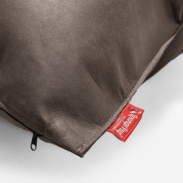 Housse de Coussin 47 x 47cm - Cuir Vintage Gris Ardoise Fabric Close-up Image
