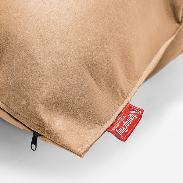 Housse de Coussin 47 x 47cm - Cuir Vintage Marron Clair Fabric Close-up Image