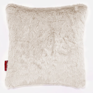 Housse de Coussin 47 x 47cm - Fausse Fourrure Lapin Blanc