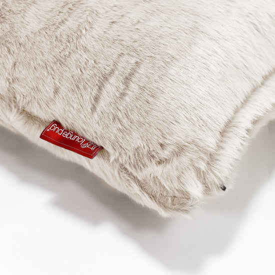 Coussin 47 x 47cm - Fausse Fourrure Lapin Blanc 03