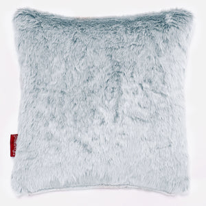 Housse de Coussin 47 x 47cm - Fausse Fourrure Lapin Bleu Pastel
