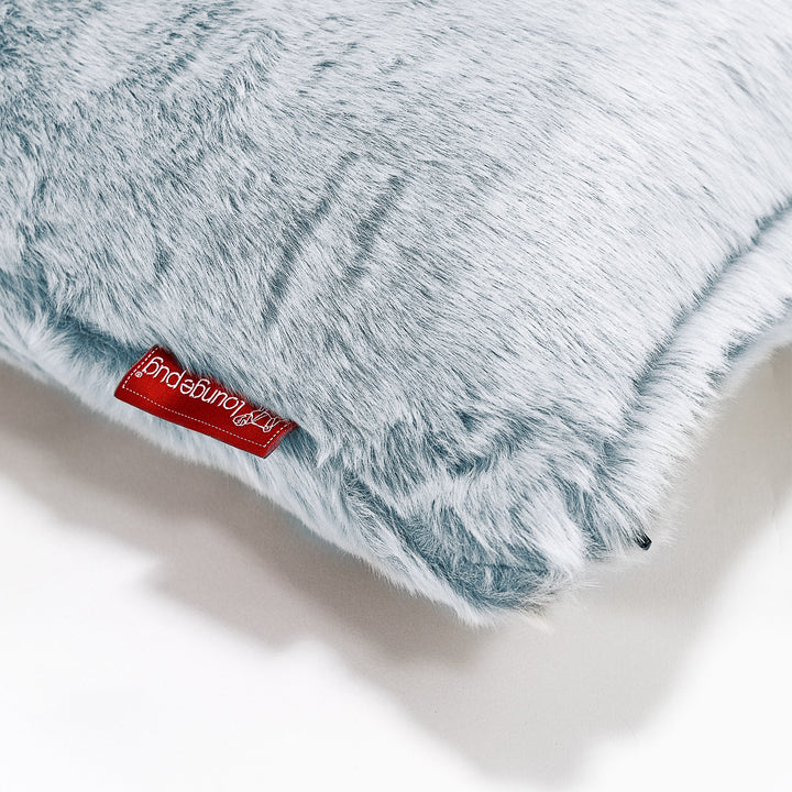 Coussin 47 x 47cm - Fausse Fourrure Lapin Bleu Pastel 03