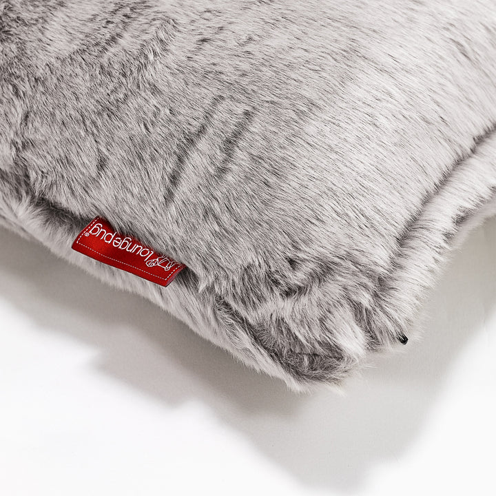 Coussin 47 x 47cm - Fausse Fourrure Lapin Gris clair 03