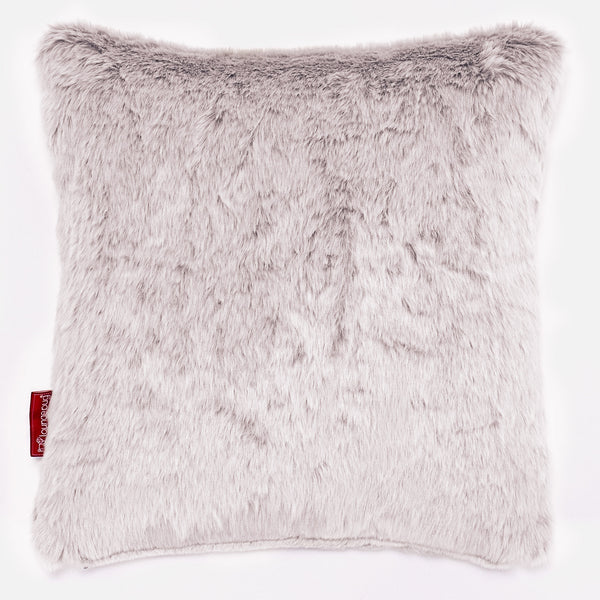 Coussin 47 x 47cm - Fausse Fourrure Lapin Rose Pastel 01