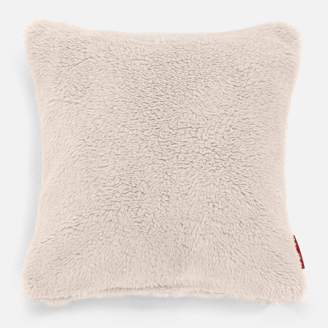Coussin 47 x 47cm - Fausse Fourrure Nounours Crème 01
