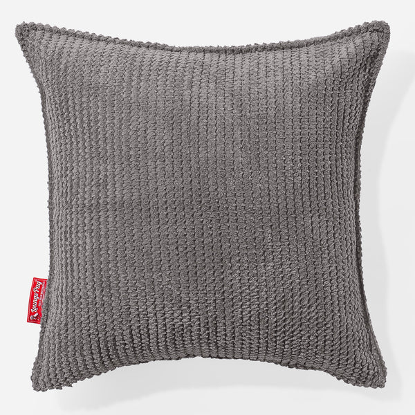 Coussin 47 x 47cm - Pompon Anthracite 01