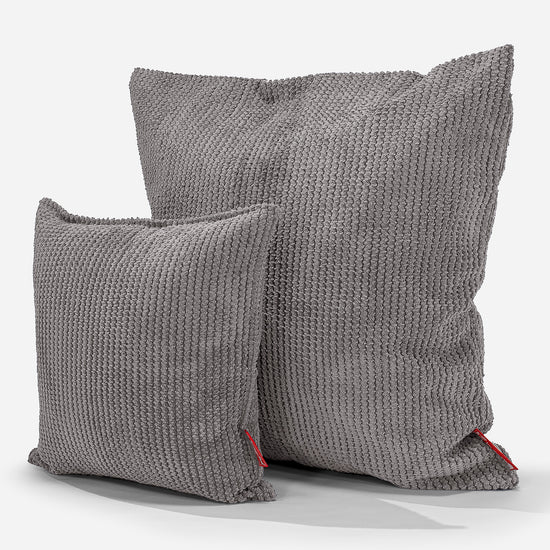 Coussin 47 x 47cm - Pompon Anthracite 02