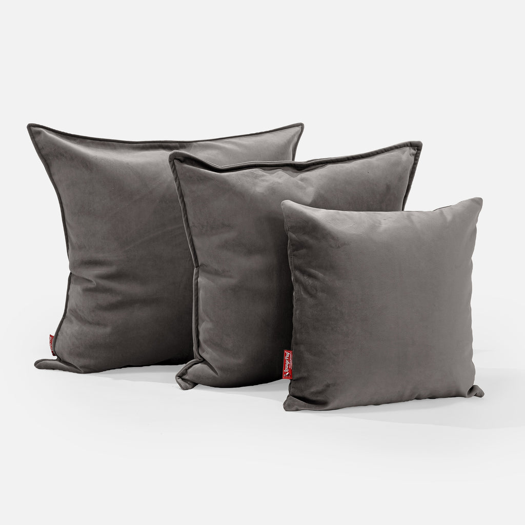 Coussin 47 x 47cm - Velours Anthracite 02