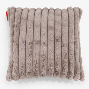 Housse de Coussin 47 x 47cm - Velours Côtelé Ultra Pelucheux Vison