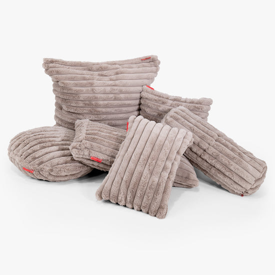 Housse de Coussin 47 x 47cm - Velours Côtelé Ultra Pelucheux Vison 03