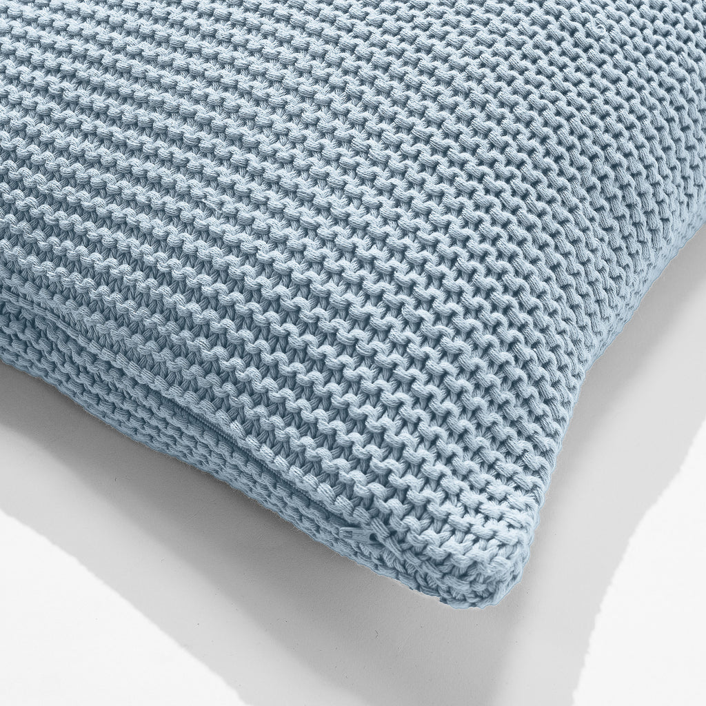 Coussin 47 x 47cm - 100% Coton Ellos Bleu Brumeux 02