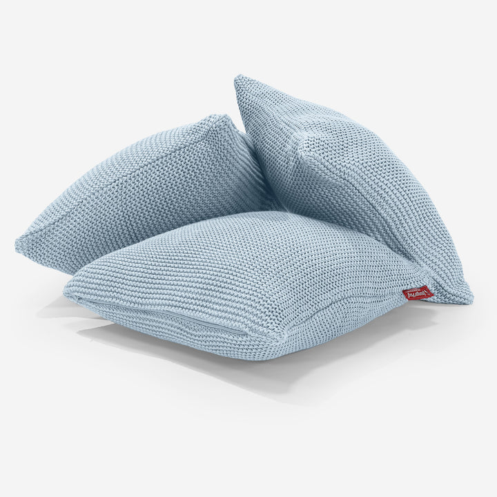 Coussin 47 x 47cm - 100% Coton Ellos Bleu Brumeux 03