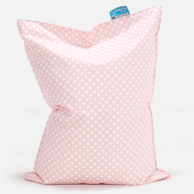 Coussin Pouf Enfant - Imprimé Rose à Pois 01