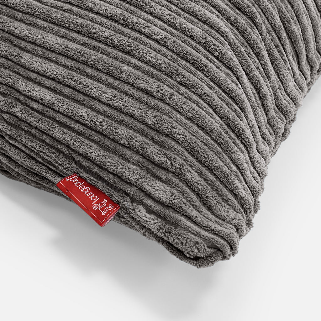 Coussin Rectangulaire 35 x 50cm - Côtelé Anthracite 02