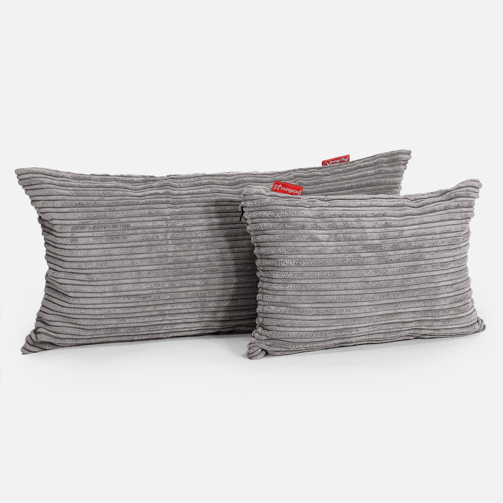 Coussin Rectangulaire 35 x 50cm - Côtelé Anthracite 03