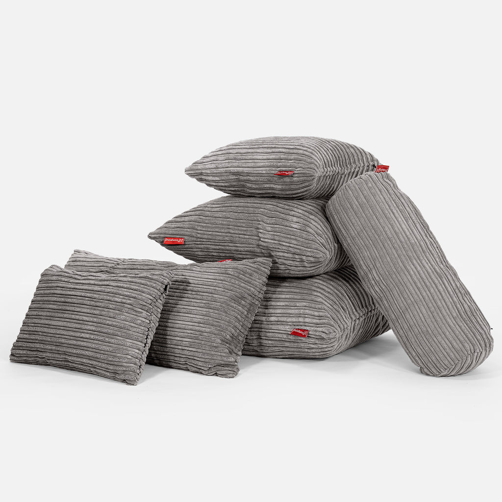 Coussin Rectangulaire 35 x 50cm - Côtelé Anthracite 04