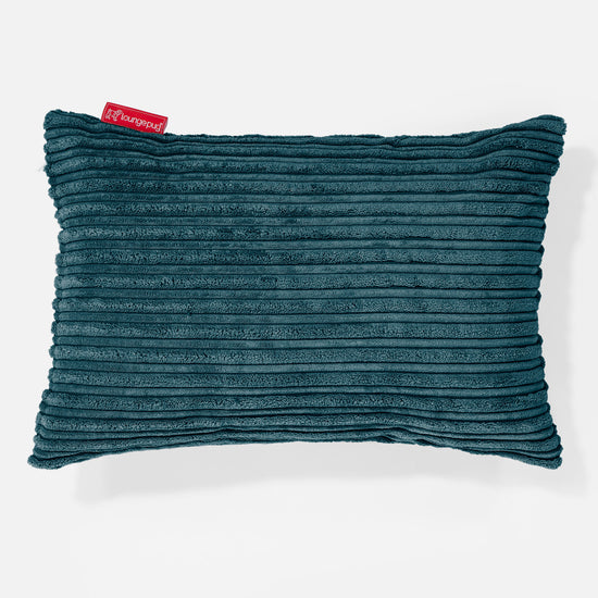 Coussin Rectangulaire 35 x 50cm - Côtelé Bleu Canard 01