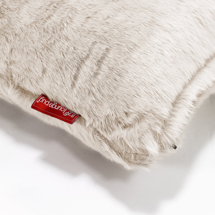 Coussin Rectangulaire 35 x 50cm - Fausse Fourrure Lapin Blanc 02