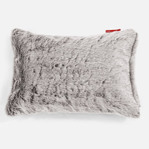 Housse de Coussin Rectangulaire 35 x 50cm - Fausse Fourrure Lapin Gris clair
