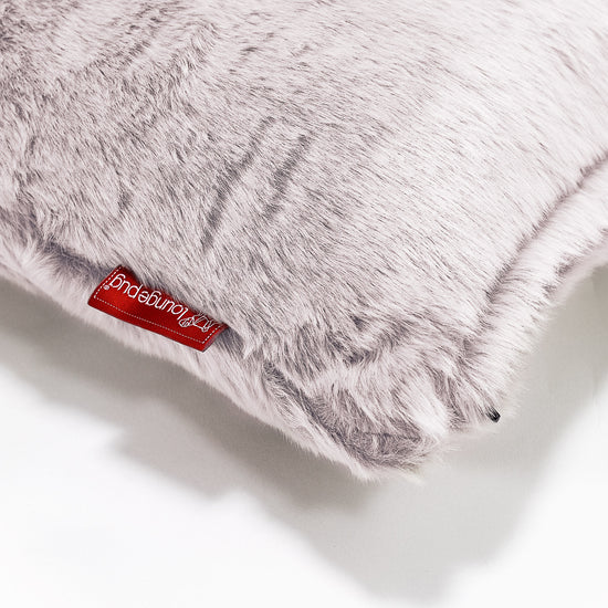 Coussin Rectangulaire 35 x 50cm - Fausse Fourrure Lapin Rose Pastel 02