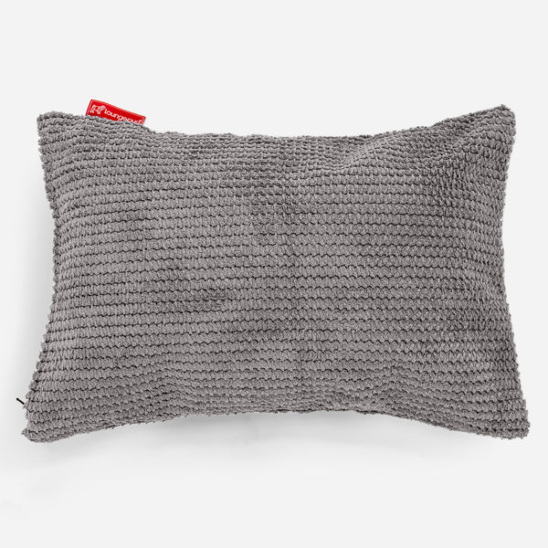 Coussin Rectangulaire 35 x 50cm - Pompon Anthracite 01