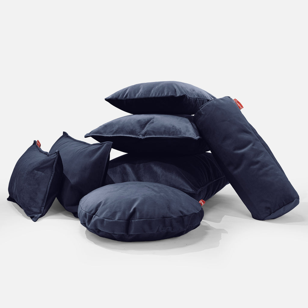 Coussin Rectangulaire 35 x 50cm - Velours Bleu Marine 04