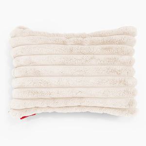 Housse de Coussin Rectangulaire 35 x 50cm - Velours Côtelé Ultra Pelucheux Crème