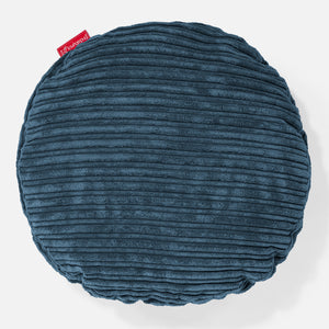 Housse de Coussin Rond 50cm - Côtelé Bleu Marine