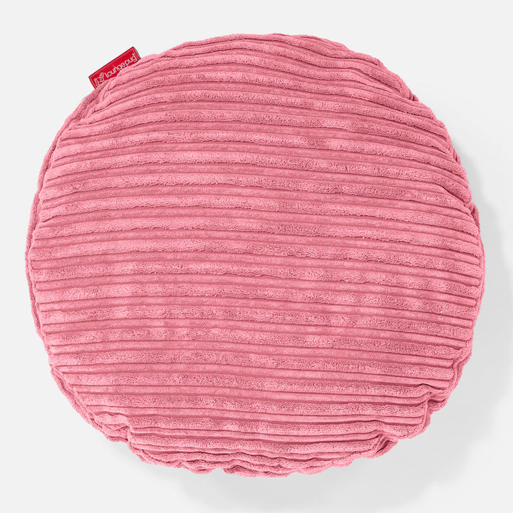 Coussin Rond 50cm - Côtelé Corail 01