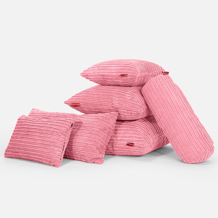 Coussin Rond 50cm - Côtelé Corail 03