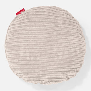 Housse de Coussin Rond 50cm - Côtelé Ivoire