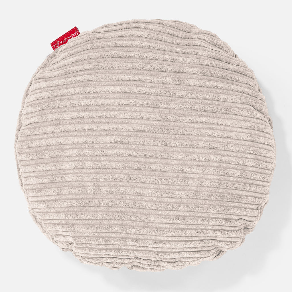 Coussin Rond 50cm - Côtelé Ivoire 01