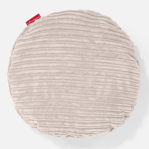 Coussin Rond 50cm - Côtelé Ivoire 01