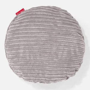 Housse de Coussin Rond 50cm - Côtelé Gris Argent