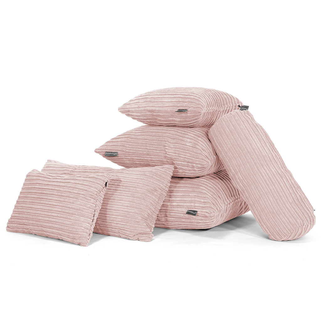 Housse de Coussin Rond 50cm - Pompon Rouge pastel main image 1