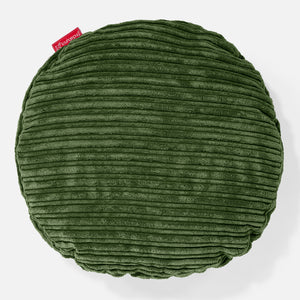 Housse de Coussin Rond 50cm - Côtelé Vert Forêt