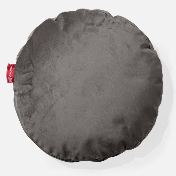 Coussin Rond 50cm - Velours Anthracite 01
