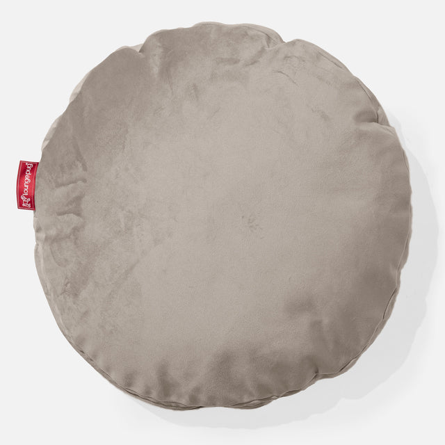 Coussin Rond 50cm - Velours Vison 01