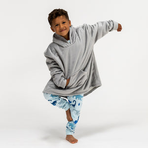 Couverture à Capuche pour Enfants - Molleton Gris