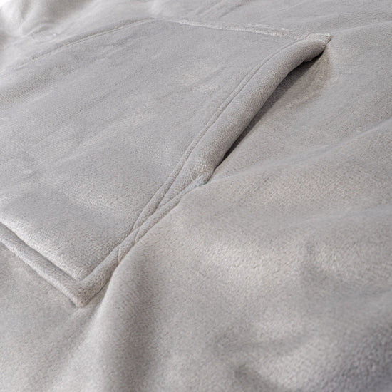 Couverture à Capuche pour Homme et Femme - Molleton Gris 06