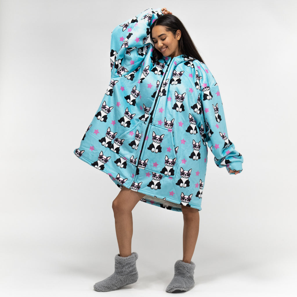 Couverture à Capuche zippé pour Homme et Femme - Molleton Carlin 01