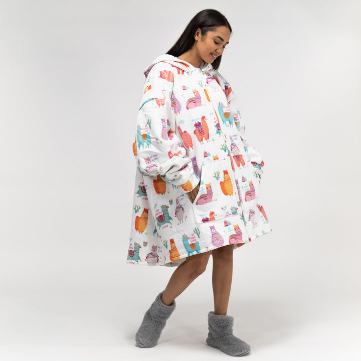 Couverture à Capuche zippé pour Homme et Femme - Molleton Lama 02