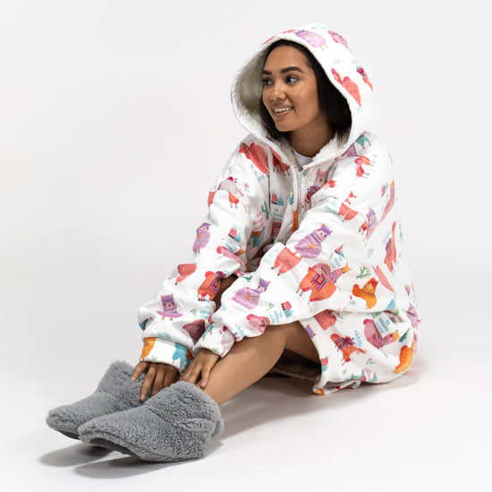 Couverture à Capuche zippé pour Homme et Femme - Molleton Lama 04