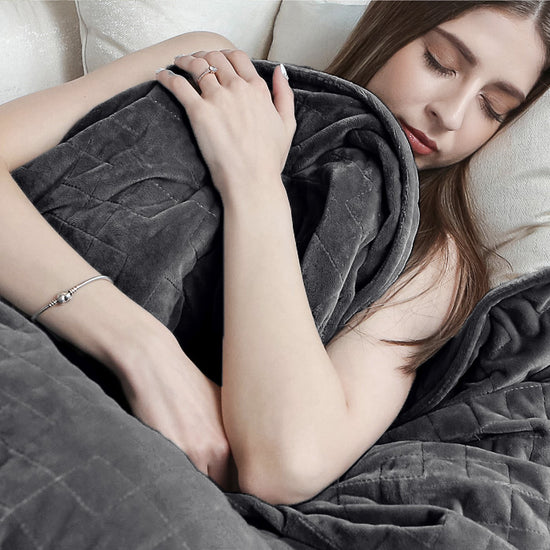 Couverture Lestée pour Adultes - Polaire sherpa Gris 05