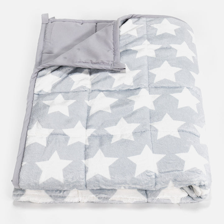 Couverture Lestée pour Enfants - Polaire sherpa Gris étoile 01