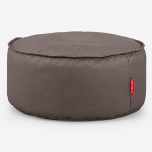Pouf Design Rond - Cuir Végan Chocolat