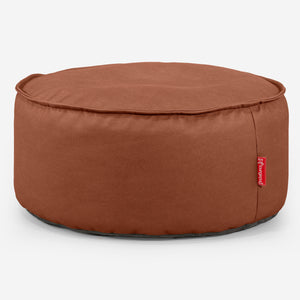 Pouf Design Rond - Cuir Végan Marron