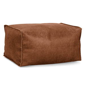 Petit Repose Pied - Cuir Vintage Camel